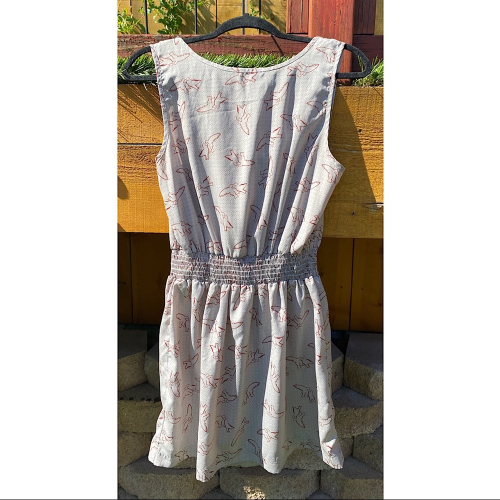 Peppermint brand-Size L-bird print dress with tie - Picture 2 of 4